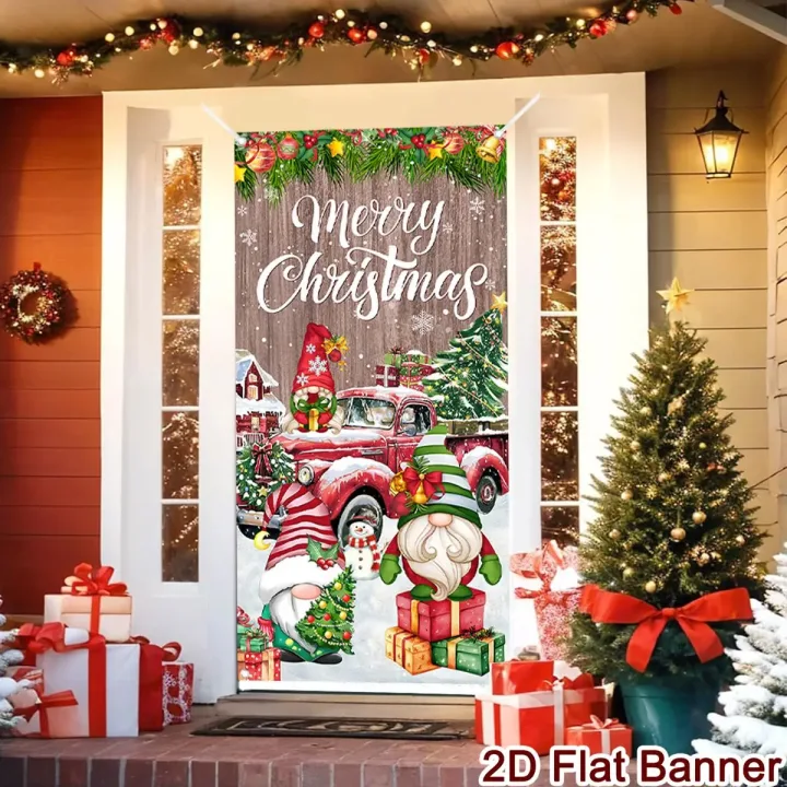 Christmas Door Banner Merry Christmas Decor for Home 2025 Xmas Hanging Wall Door Decor Navidad Noel Happy New Year Gift 2026