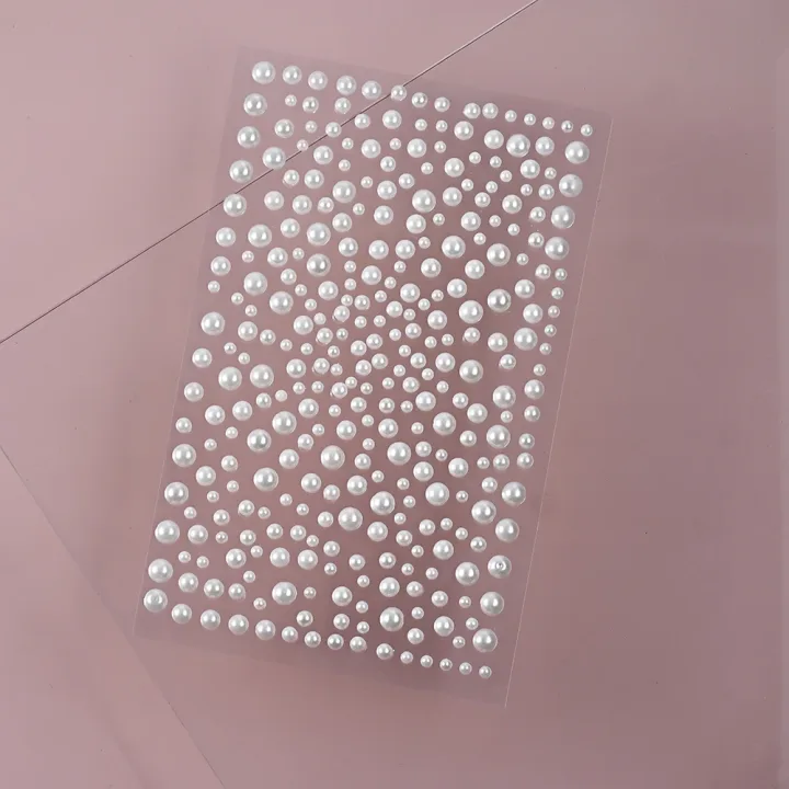 1/3/5 Sheet 3D White Pearl Eyes Face Tattoo Self Adhesive 3D Face Gem Jewels Eyeshadow Stickers Round Pearls Makeup Rhinestones