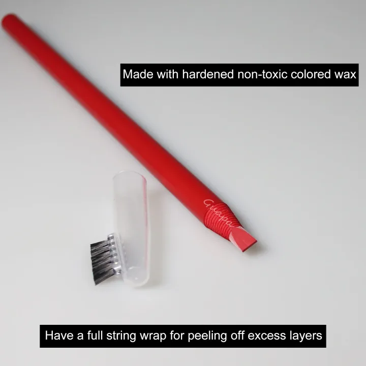 2PCS Professional Microblading Brow Mark Pencil Permanent Red Lip Contour Pen Tattoo Waterproof Art Tint Makeup Eyebrow Pen