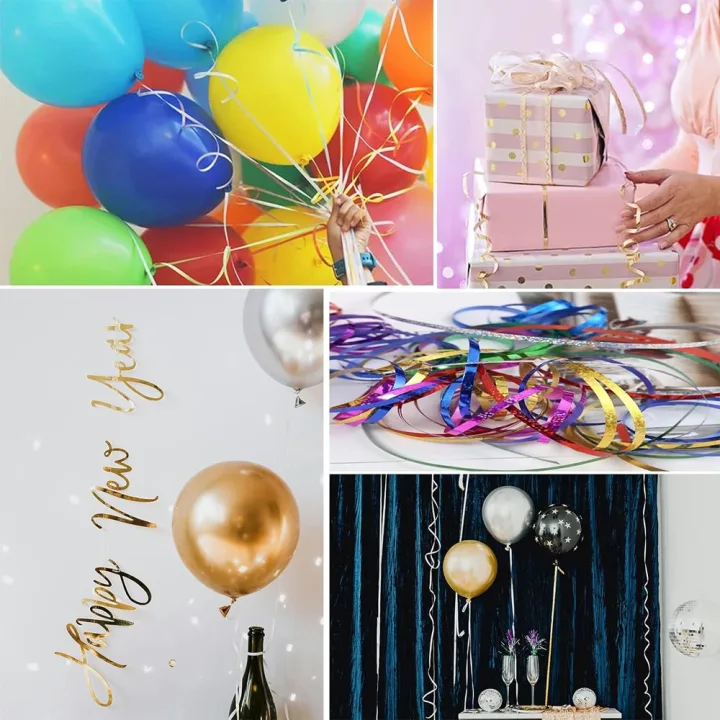220m/roll Balloon Ribbon Birthday Party Decoration Supplies Double-sided Ribbon Laser Balloon Chain Wedding Accessories DIY