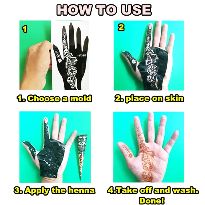 GOLECHA Black Brown Red White Henna Cones Indian Henna Tattoo Paste For Temporary Tattoo Body Art Sticker Mehndi Body Paint