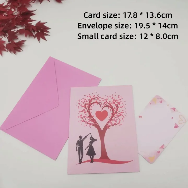 Romantic Theme Anniversary Card Pop-Up Mechanism 3D Heart Tree Couple Card Heart Tree Design 3D Love Tree Card Valentines Day