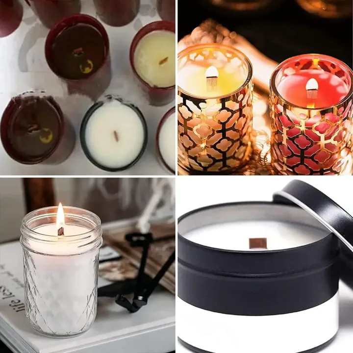 Handmade Soy Wax Candle Wooden Wick DIY Aromatherapy Candle Single Direction Wick Paraffin Wax Candle Crafting Guide