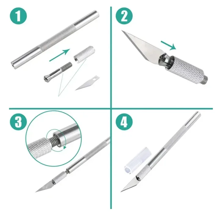 Craft Sculpture Carving Fruit Food Scalpel 100/50pcs Knife DIY Wood Cutting Tool Metal Engraving Blades Knifes Wood Carving Disc