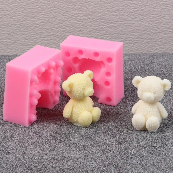 3D Bear Silicone Mold DIY Animal Candle Handmade Soap Aromatherapy Ornament Wax Clay Gift Resin Mold Fondant Cake Decorating