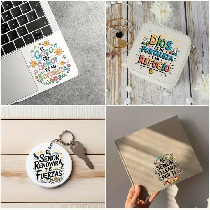 12pcs Spanish Bible Verse Christian DIY UV DTF Rub On Transfer Stickers Crafts Glass Mug Cup Wraps Junk Journal Scrapbooking