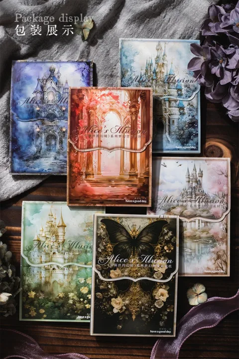 50 pieces of vintage scrapbooking material paper handmade tent DIY collage decoration background craft paper