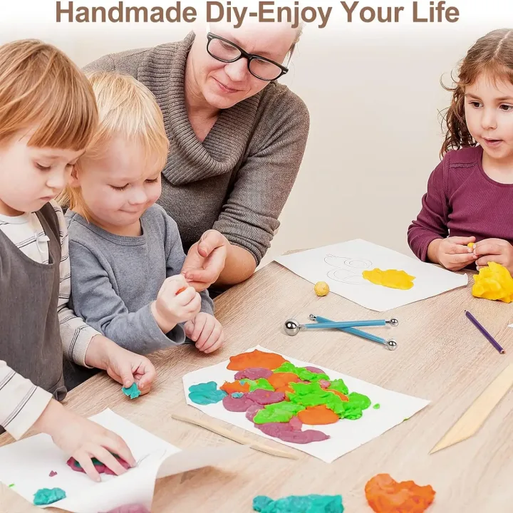 4pcs Sculpture Modeling Tools Clay Tools Dotting Sculpting Modeling ceramics Set Double-Ended Metal Ball Cake Decoration Tool