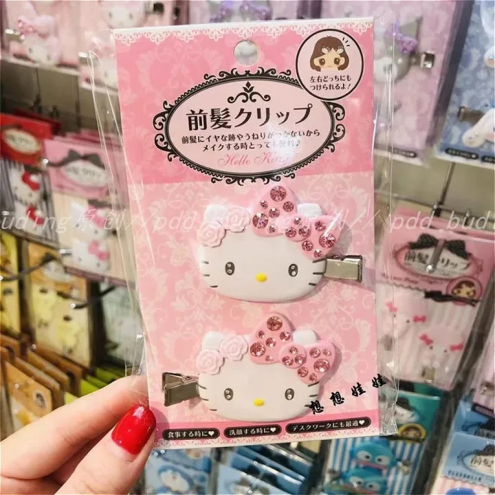 Anime Sanrio Cartoon  Hello Kittys Kuromi Hair Clip Dot Diamond Bangs Clip Hair Accessory Hairpin Headwear for Kids Girls
