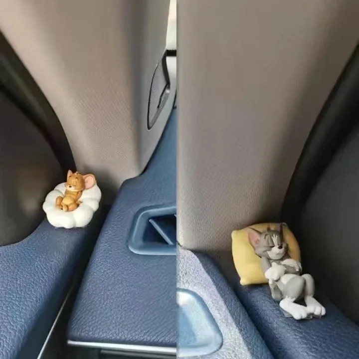 Cute Car Dashboard Decor Set Cartoon Figure for Vehicle Interior Desktop Ornament Collection Car Accessories Windshield