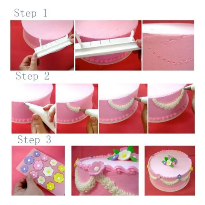 1 set Fondant Cake Arc Decorating Aid Fondant Tool Rim Scale Baking Ruler Sugarcraft Lace DIY Bakeware Tableware Kitchen Tools