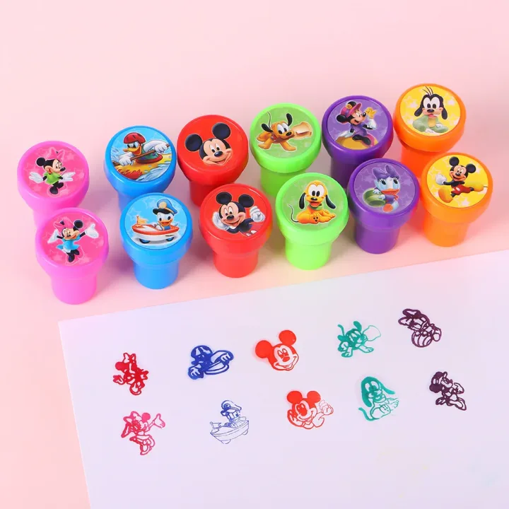 12/24/36pcs Minnie Stamp Birthday Party Favors Mickey Minnie Gifts for Kids Boys Stamps Classroom Rewards Party Supplies Decorat