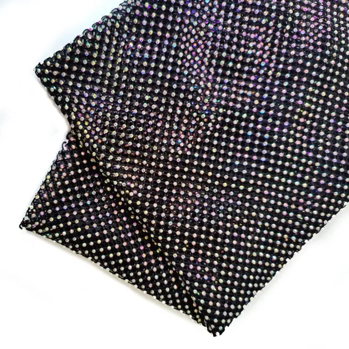 Multicolor Rhinestones Mesh Applique Trim Fabric With Rhinestones SS10 Crystal Sewing Trimming Strass Crystal Tape Net For DIY