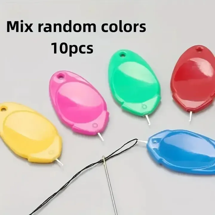 Multi-Pack Needle Threaders for Sewing Machines and Hand Sewing - Easy-to-Use Assorted Colors Thread Guide Tool Set for Seniors
