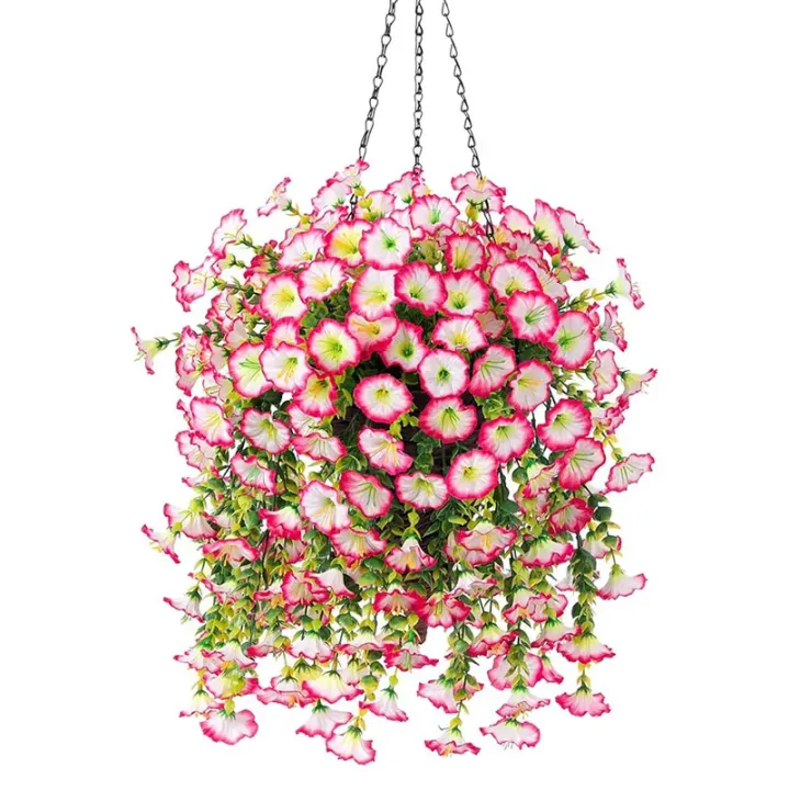 Artificial Morning Glory Wall Hanging Faux Violet Plants Hanging Flowers Simulated for Home, Garden, Weddings Versatile Outdoor