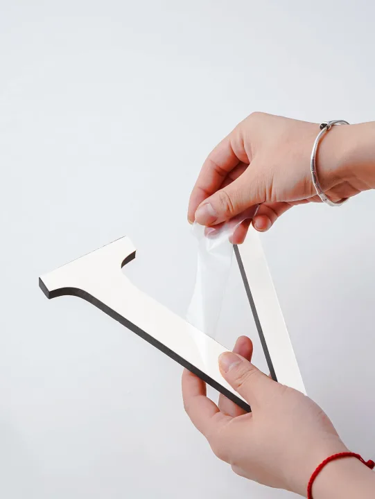 20cm Gold Acrylic Mirror English Letters Wall Stickers Birthday Decoration Festival Party Wedding Decor Self-adhesive Art Mural