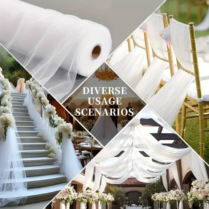Tulle Fabric for Wedding Christmas Decorations DIY White Tutu Baby Shower Table Skirt Ceiling Decor Birthday Party Craft Supplie