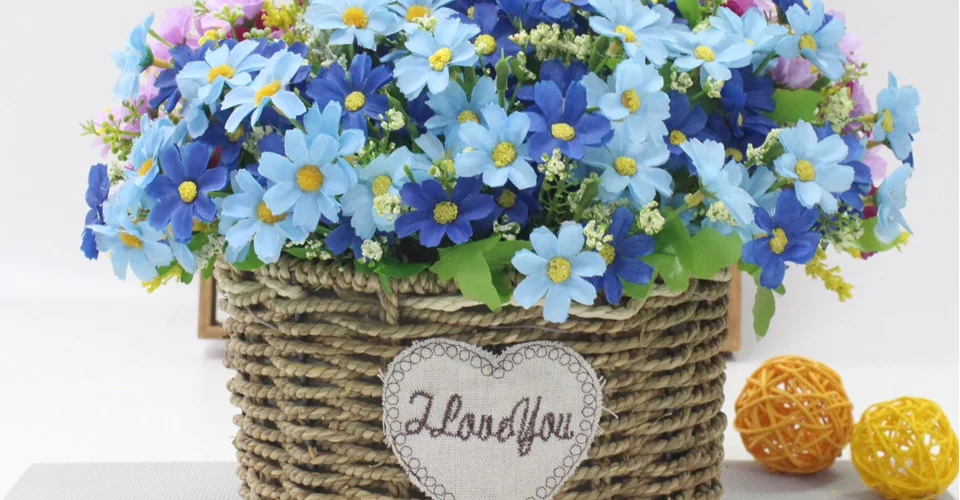 35CM High Quality Daisy Artificial Decorative Silk Flower Wedding Floral Arrangement Living Room Table Home Bouquet DIY Decor