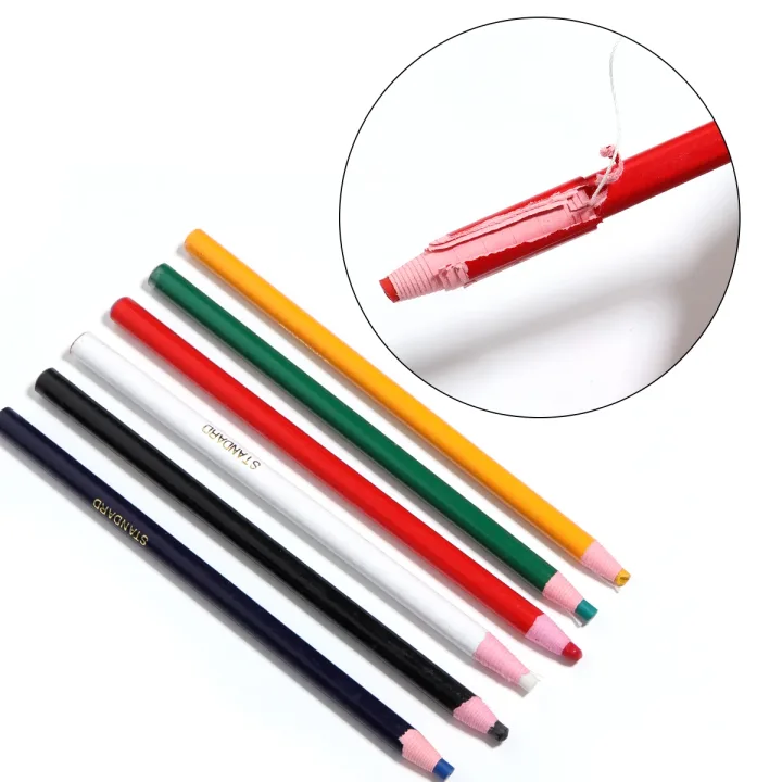 6pcs Multicolor Fabric Cloth Marker Pencils Cut-free Sewing Chalk Tailor Pen for Garment Leather Marking Crayon Sewing Tools