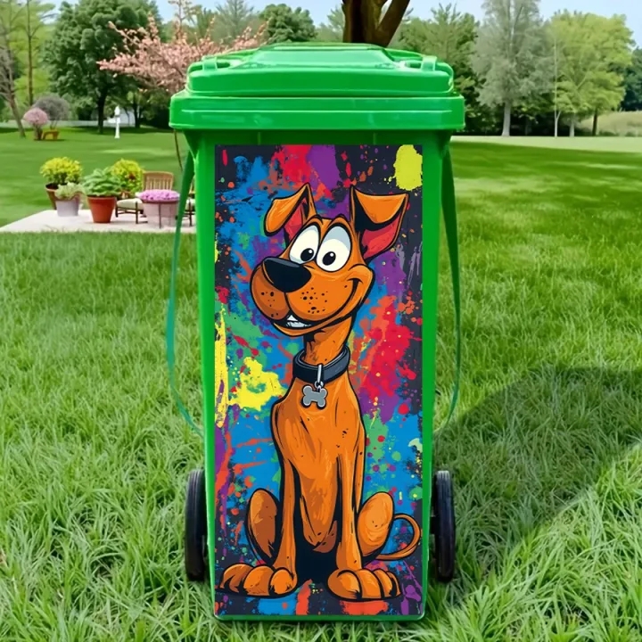 Adorable Cartoon Dog Rubbish Bin Stickers - Funny Kitchen Decor, Removable And Waterproof Vinyl, Home Decoration Wall Decals