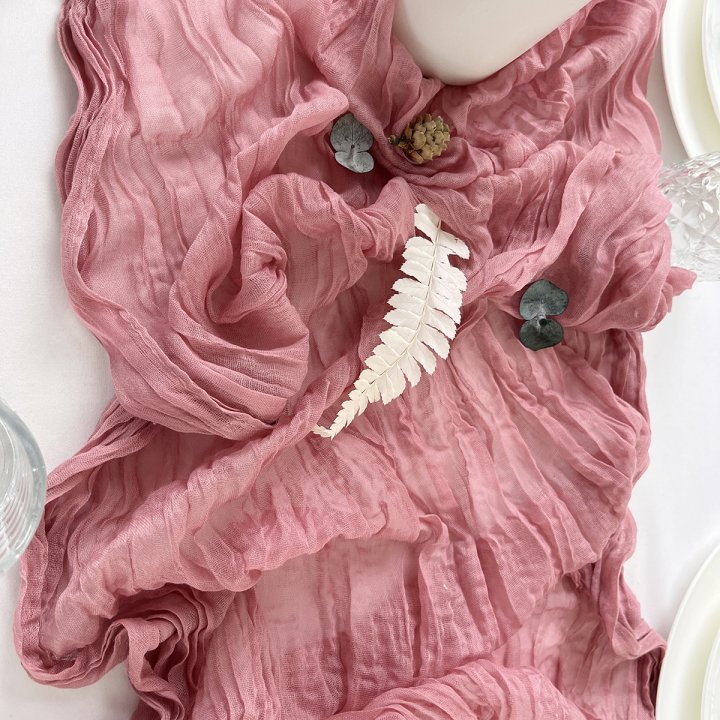 Wedding Table Runner Semi-Sheer Vintage Cheesecloth Gauze Table Decoration Setting Dining Party Christmas Banquets Arches Decor