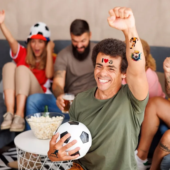 10pcs Soccer Temporary Tattoo Stickers Kids Boys Birthday Party Favors Sport Football Party Decoration Pinata Fillers Toy Gift
