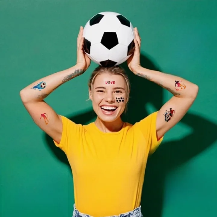 10pcs Soccer Temporary Tattoo Stickers Kids Boys Birthday Party Favors Sport Football Party Decoration Pinata Fillers Toy Gift
