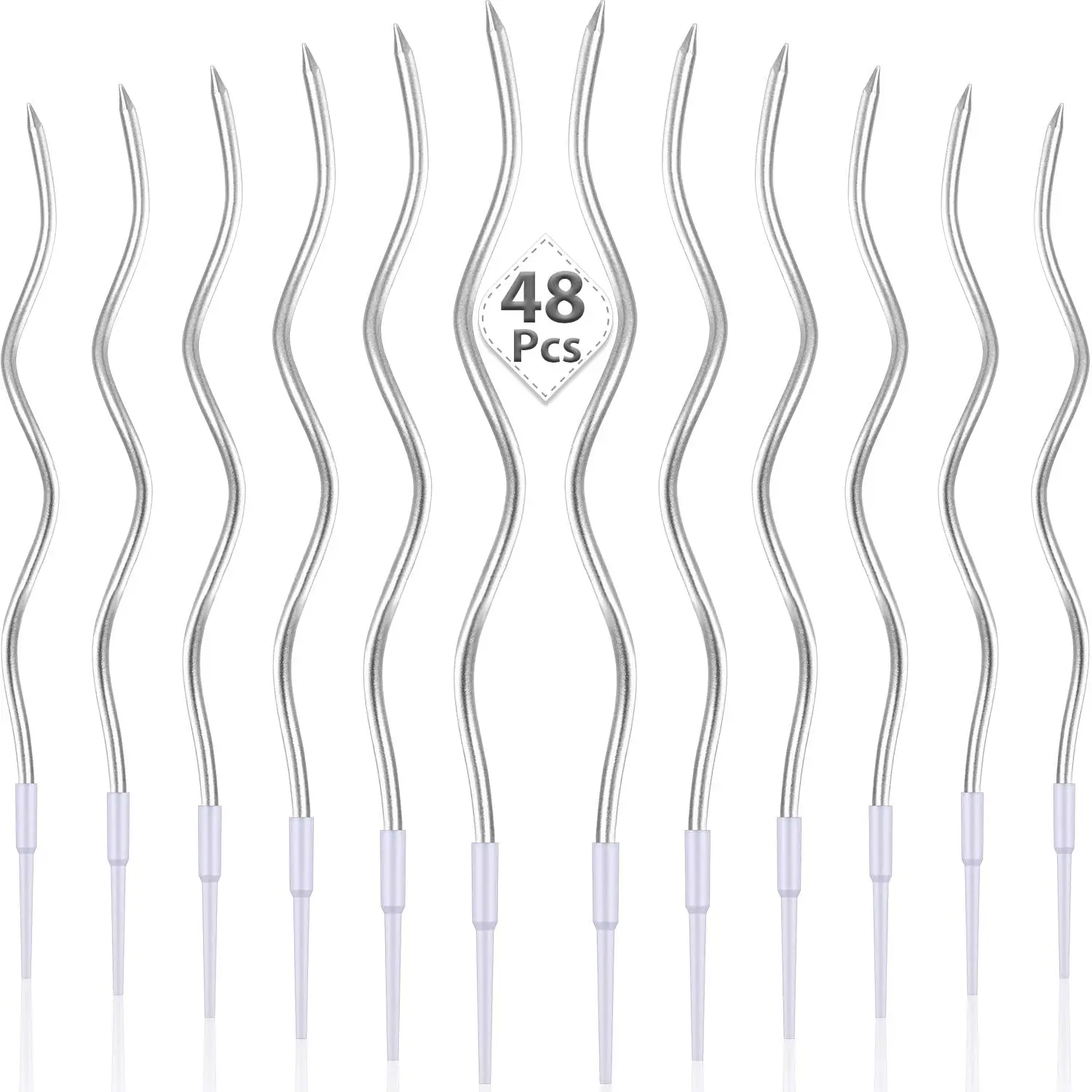 48pcsSilver Curve