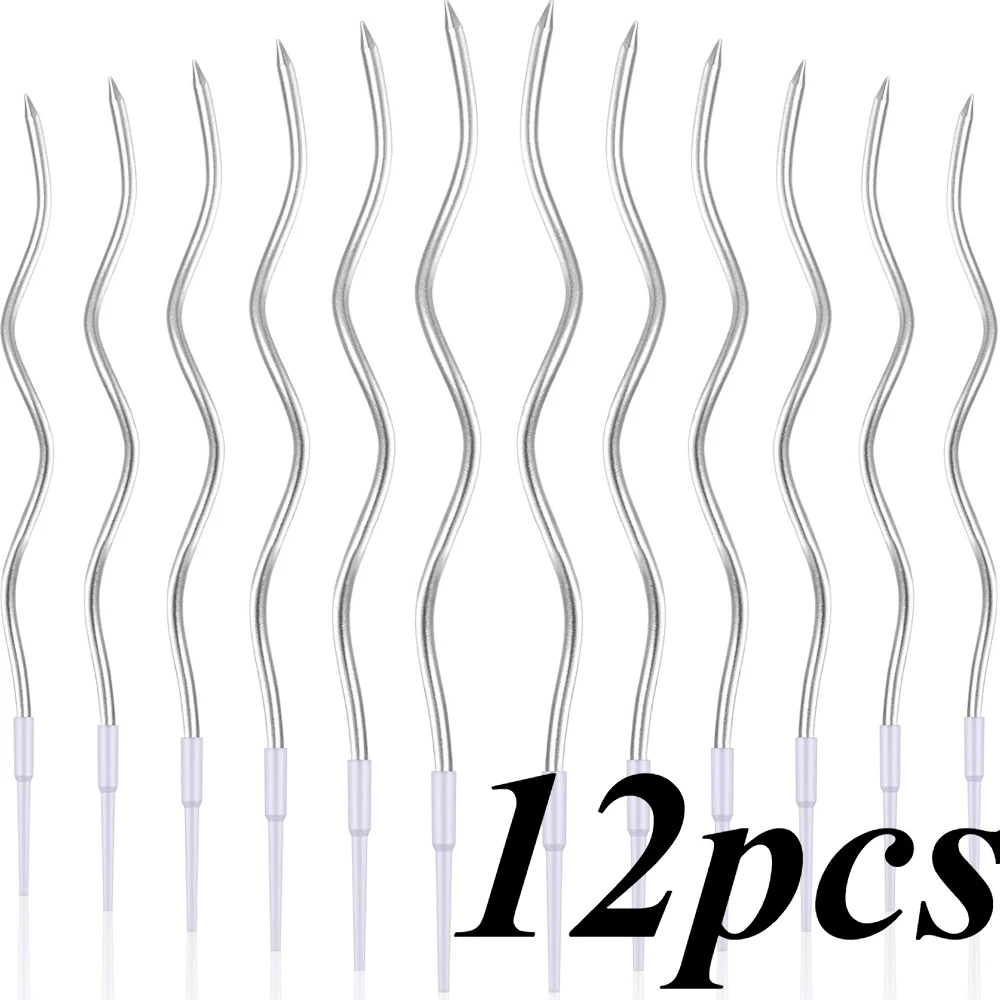 12pcs Silver Curve