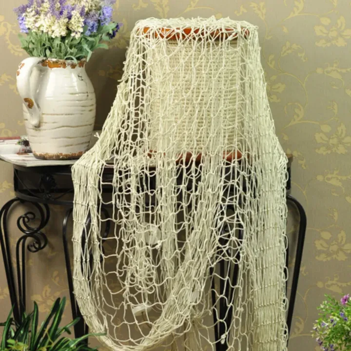 Bar Wall Decor Creative Home Studio Prop Room Wall Decoration Mediterranean Style Fishing Net Solid Color Nets Hangings Ornament