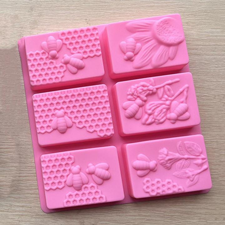 3D Bee Honeycomb Silicone Soap Mold DIY Square Oval Soap Making Supplies Handmade Chocolate Cake Decoration Baking Tools