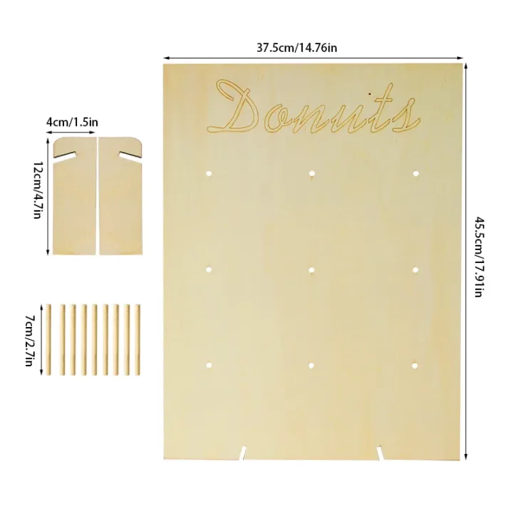 Wooden Donut Stand Wedding Decoration Wall Dessert Doughnut Table Holder Baby Shower Birthday Party Table Decor Supplies