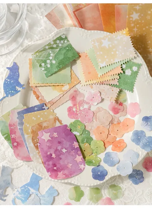 20 pcs Vintage Color smudging style Material paper Planner handmade DIY Scrapbooking accessories Background paper