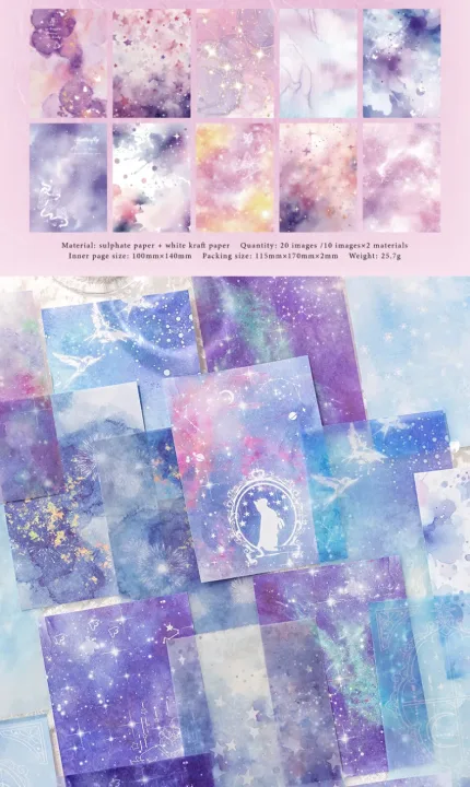 20 pcs Vintage Color smudging style Material paper Planner handmade DIY Scrapbooking accessories Background paper