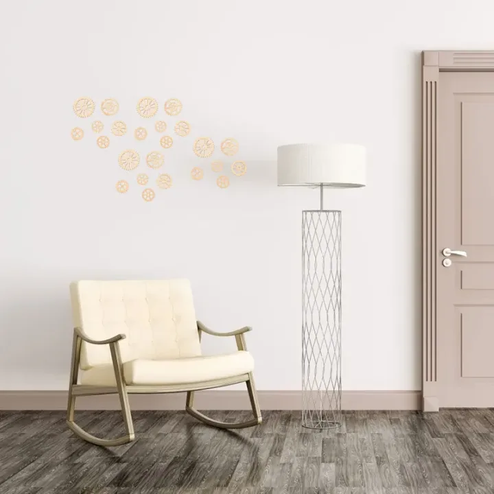 50Pcs Unfinished Wooden Gear Slices Hollow Craft Wood Pieces Diy Decoration Supplies Wedding Home nament Pendant Hanging