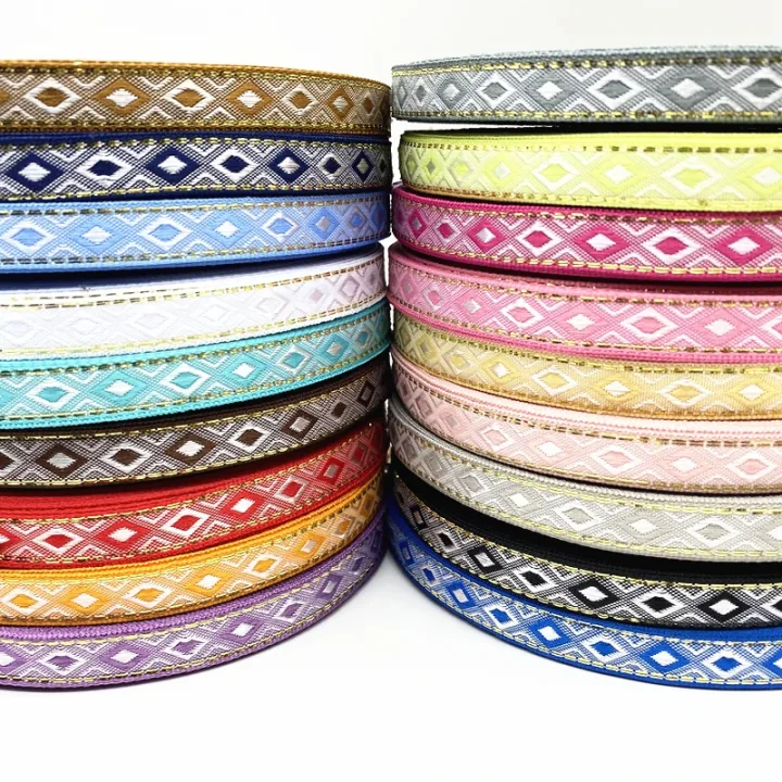 2 yards 13mm Vintage Ethnic Embroidery Ribbon Lace Trim DIY Clothes Bag Accessories Embroidered Fabric