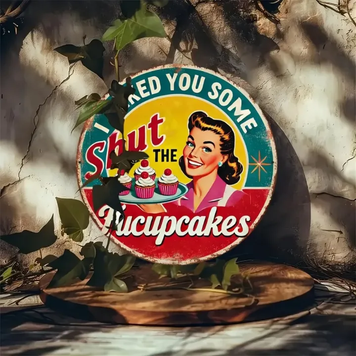 Bohemian 'I Baked You Some Cupcakes' Wall Art - for Home, Cafe, Bar & Garage Decor | Rustic Look,High-Quality Print,easy Hang