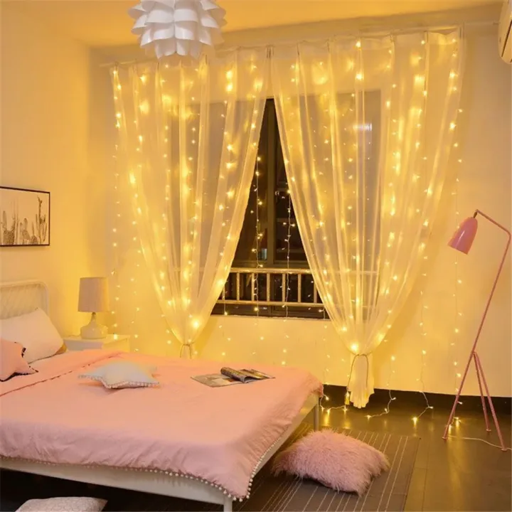 Wedding Outdoor Decor 2026 Ramadan Decoration Valentine's Day LED Curtain String Light Eid Mubarak for Home Fairy Battery Power