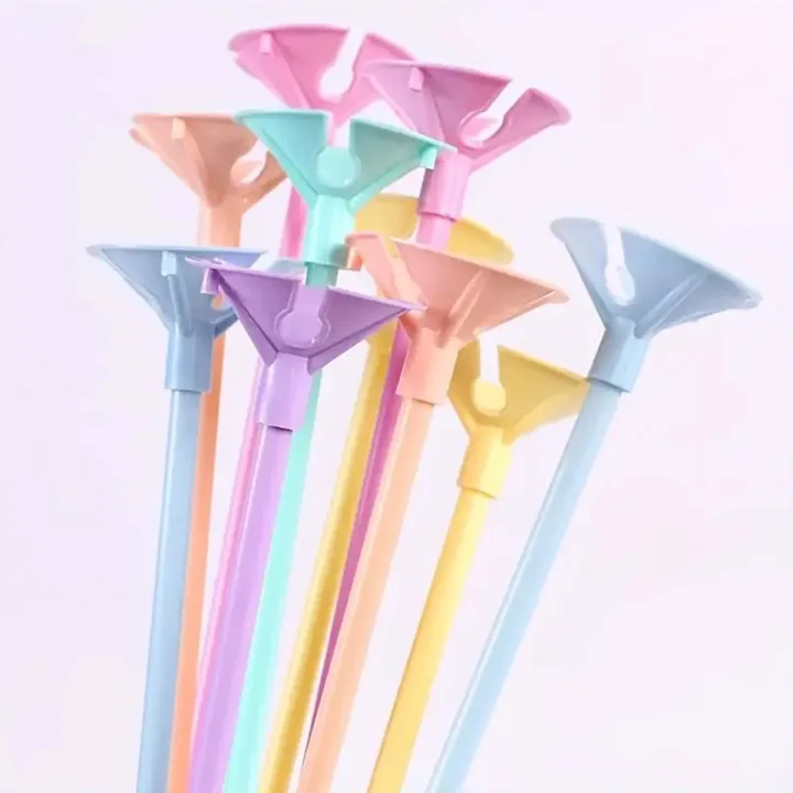 20/40pcs Mixcolor 32cm Latex Balloon Stick Macaron Balloons Rods Holder Sticks Wedding Party Inflatable Balls Decor Accessories