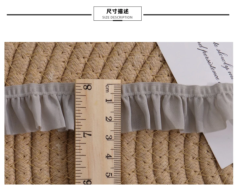 Elastic 25mm Wide Pleated Needlework Ruffles Trim Lace Fabirc Neckline Cuffs Pets Clothes Apparel Skirt DIY Sewing Decor Ribbon