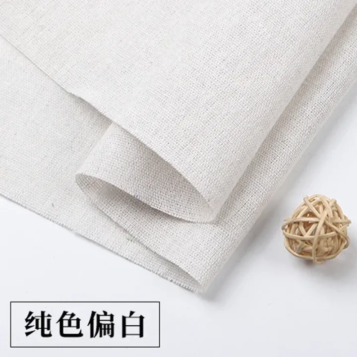 0.5M/1M/2M Cotton Linen Woven Fabric for Table Sofa Curtains Decoration DIY Sewing Material Embroidery Practice Fabric