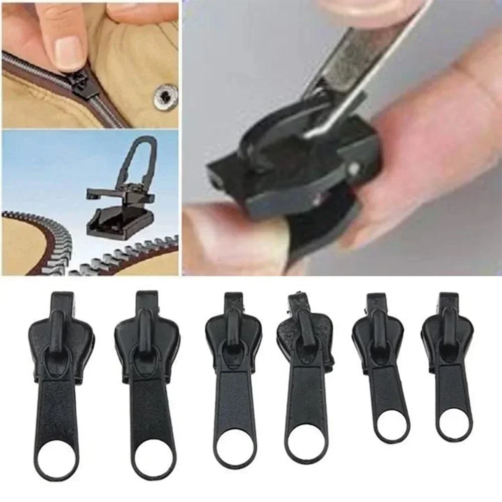 6/12pcs Instant Zipper Universal Instant Fix Repair Kit Replacement Zip Slider Teeth Multifunctional Clothing Replacement Zipper