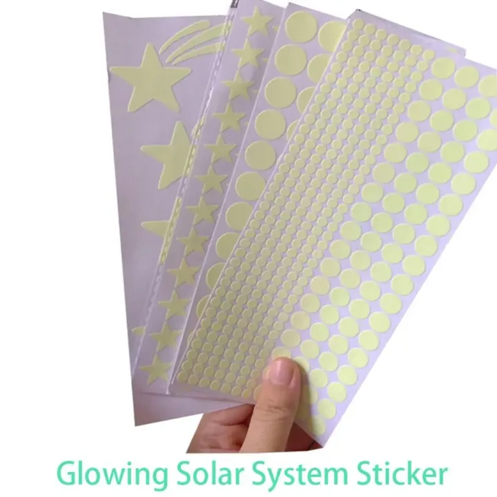 PVC Stars Wall Stickers DIY Glow in The Dark Luminous Planet Wall Decals Fluorescent Star Stickers Home Decoration