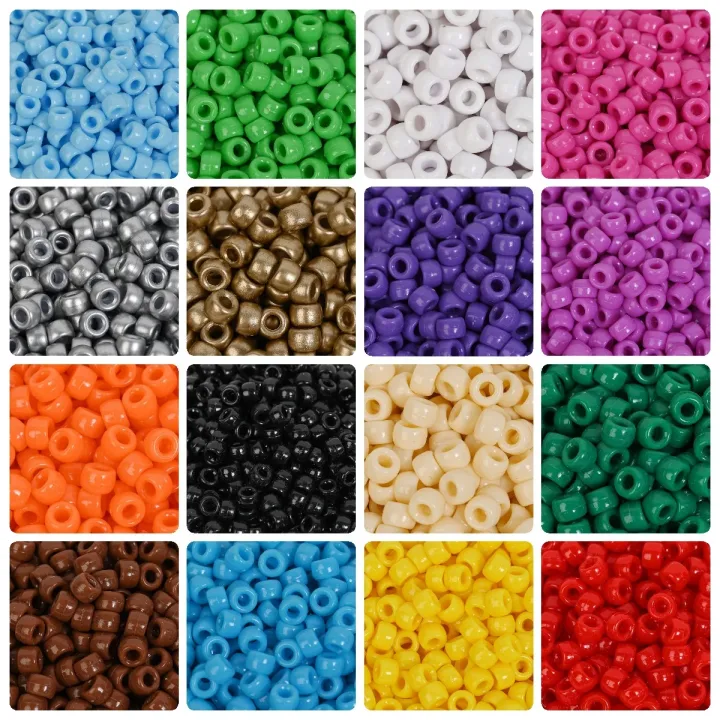 IYOE 100Pcs Pony Beads 6x9mm Glitter Acrylic Beads Luminous Spacer Beads For Diy Craft Jewelry Bracelets Making Hair Supplies