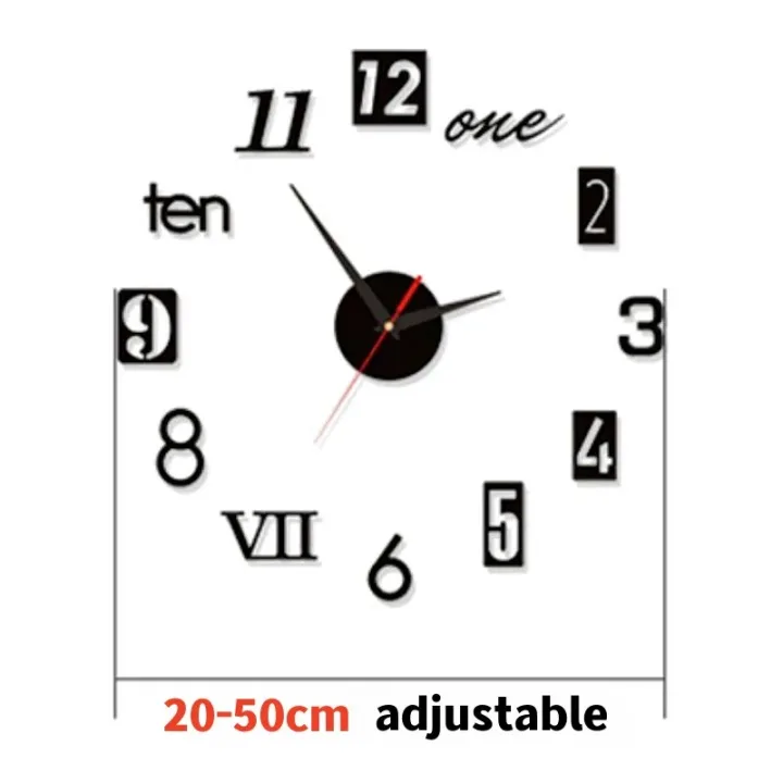 Creative Luminous Silent Wall Clock DIY Living Room Bedroom Three-dimensional Decorative Digital Clock Acrylic Wall Home Decor