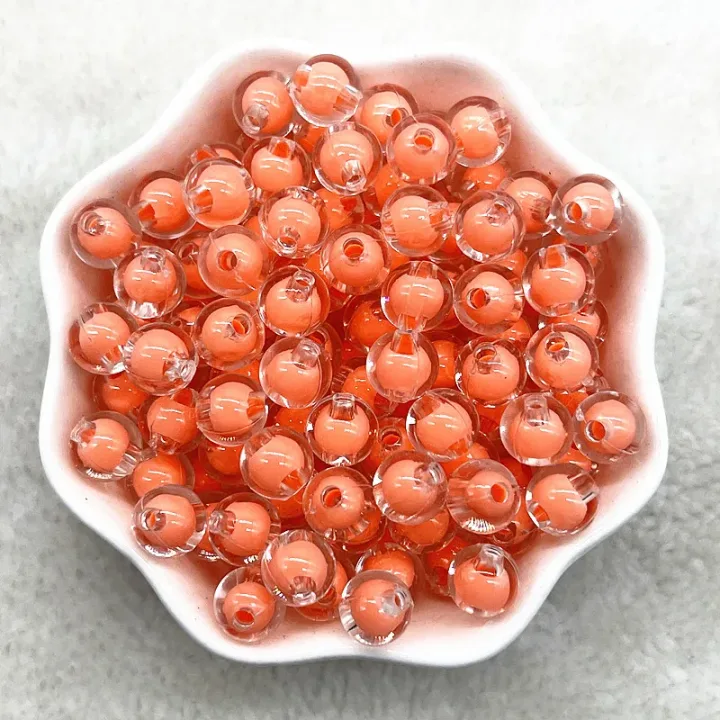 50pcs 8mm Round Transparent Acrylic Beads Loose Spacer Beads for Jewelry Making DIY Handmade Accessories
