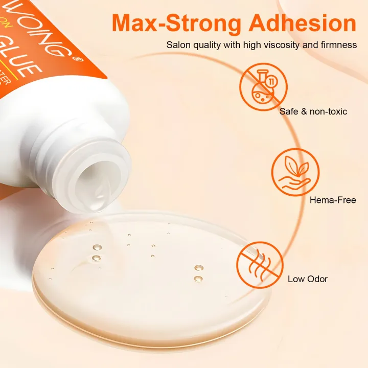 Twoing Waterproof Liquid Nail Adhesive,Long-Lasting & Fast-Drying, Formaldehyde-Free, Compatible with Acrylic Nails Fake Nails