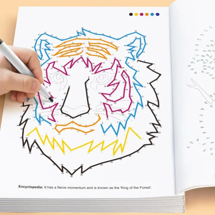 Drawing Point Connections, Children's Drawing Book 48 Types of Drawing Point Connections Fun Activity Book, Pen Control Training