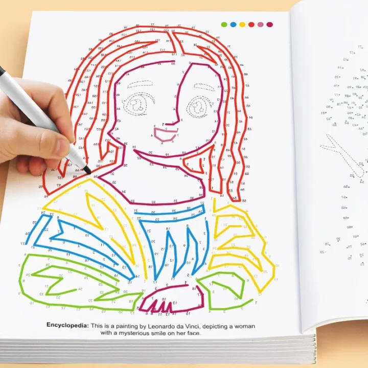 Drawing Point Connections, Children's Drawing Book 48 Types of Drawing Point Connections Fun Activity Book, Pen Control Training