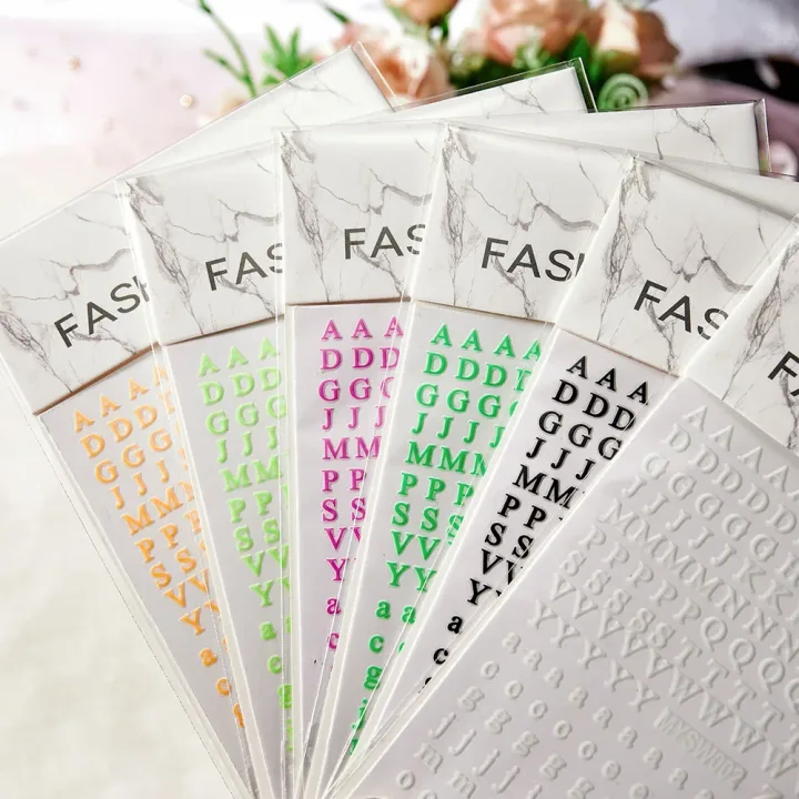 1PC 26-English Alphabet Number 3D Self-adhesive Nail Art Decal Sticker Word Small Letter Nail Decals Sticker Manicure Decoration
